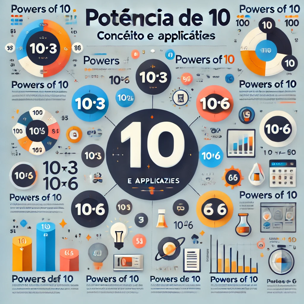 DALL·E 2025-02-20 10.50.36 - A professional infographic about the concept and applications of powers of 10. Include visual representations of powers of 10, such as 10^3, 10^6, 10^